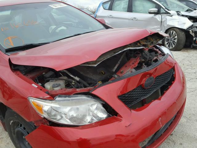 1NXBU4EE0AZ168686 - 2010 TOYOTA COROLLA BA RED photo 9