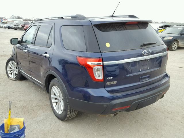 1FMHK8D88BGA15525 - 2011 FORD EXPLORER X BLUE photo 3