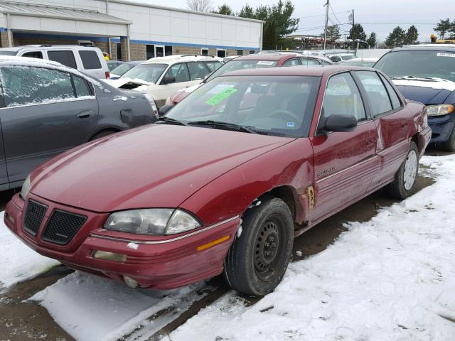 1G2NE543XPM620824 - 1993 PONTIAC GRAND AM S RED photo 2