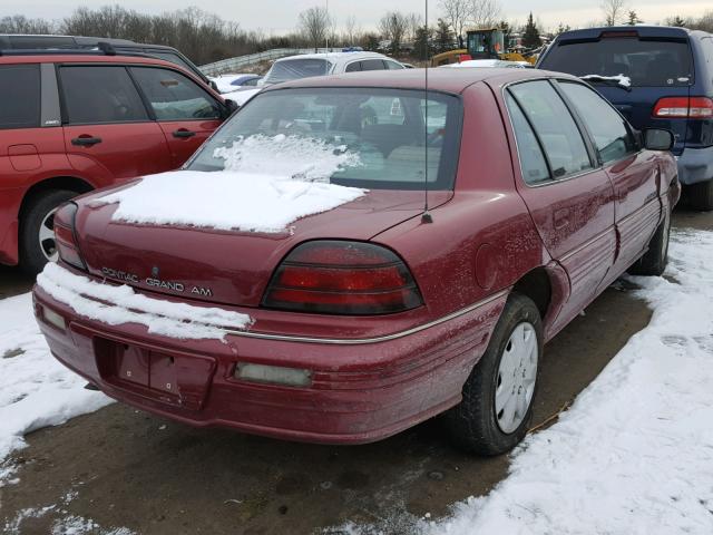 1G2NE543XPM620824 - 1993 PONTIAC GRAND AM S RED photo 4