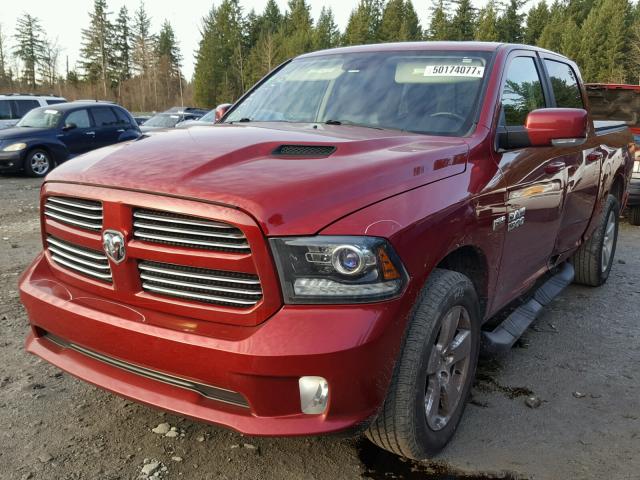 1C6RR7MT9DS626156 - 2013 RAM 1500 SPORT RED photo 2