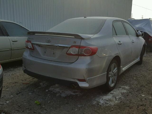 2T1BU4EE1DC937752 - 2013 TOYOTA COROLLA BA SILVER photo 4