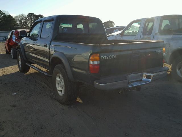 5TEHN72N02Z061583 - 2002 TOYOTA TACOMA DOU GREEN photo 3