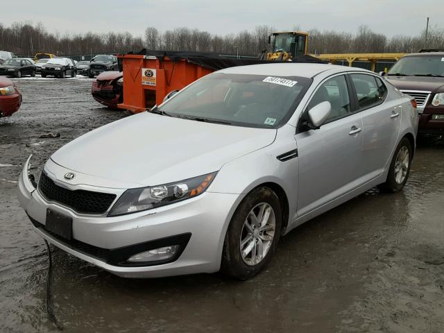 KNAGM4A73D5382102 - 2013 KIA OPTIMA LX SILVER photo 2