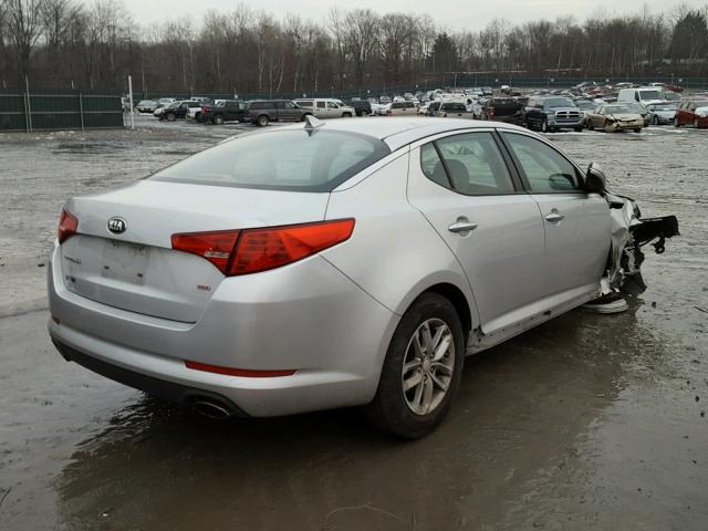 KNAGM4A73D5382102 - 2013 KIA OPTIMA LX SILVER photo 4