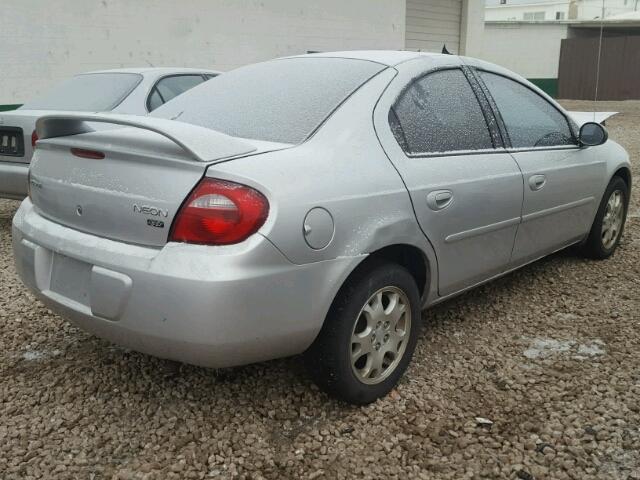 1B3ES56C63D100178 - 2003 DODGE NEON SXT SILVER photo 4