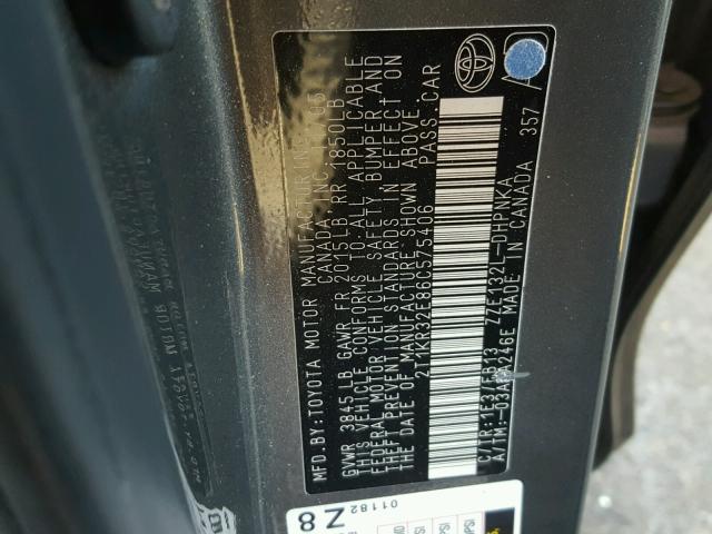 2T1KR32E86C575406 - 2006 TOYOTA COROLLA MA GRAY photo 10