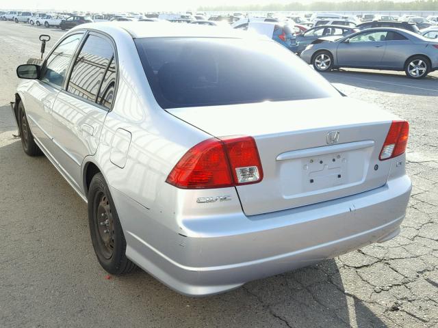 2HGES16575H534965 - 2005 HONDA CIVIC LX SILVER photo 3