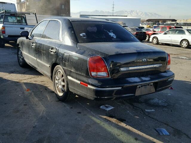 KMHFU45E42A157579 - 2002 HYUNDAI XG 350 BLACK photo 3