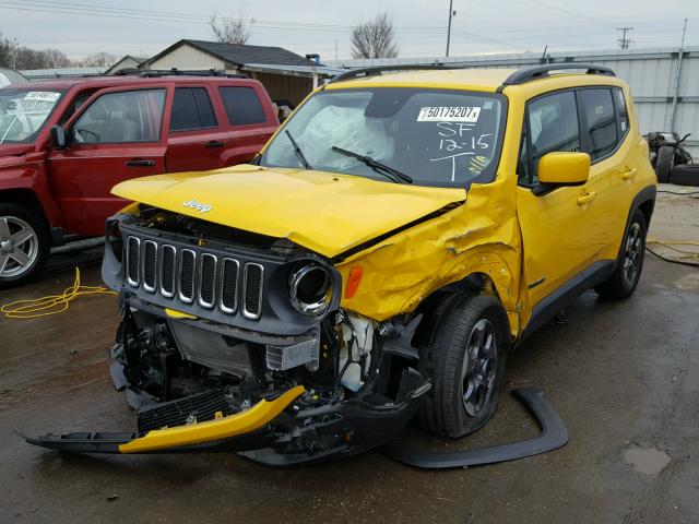 ZACCJABH4FPC02670 - 2015 JEEP RENEGADE L YELLOW photo 2