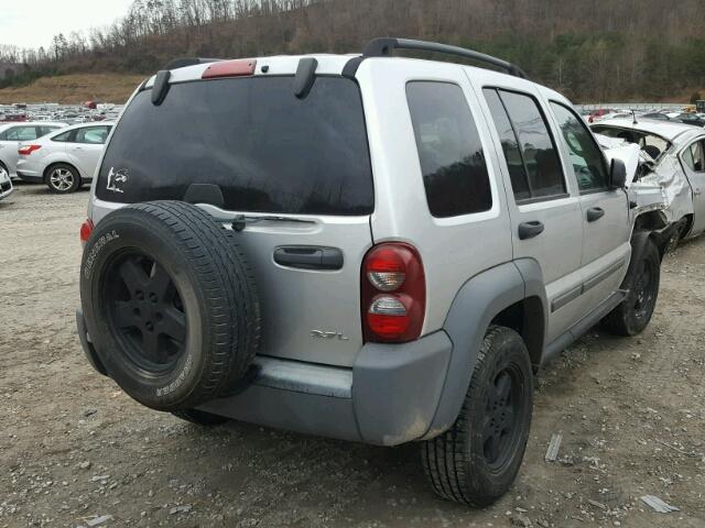 1J4GL48K85W670946 - 2005 JEEP LIBERTY SP SILVER photo 4