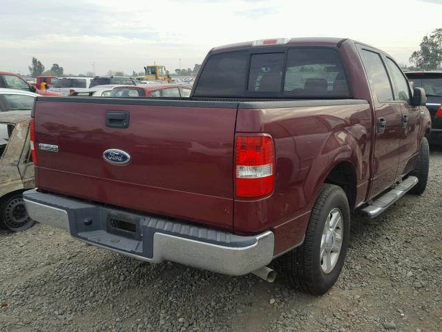 1FTRW12W64KC15504 - 2004 FORD F150 SUPER BURGUNDY photo 4