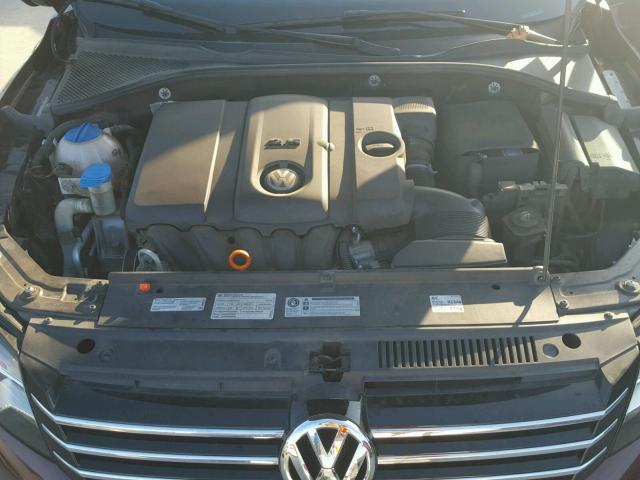 1VWAP7A33CC098555 - 2012 VOLKSWAGEN PASSAT S MAROON photo 7