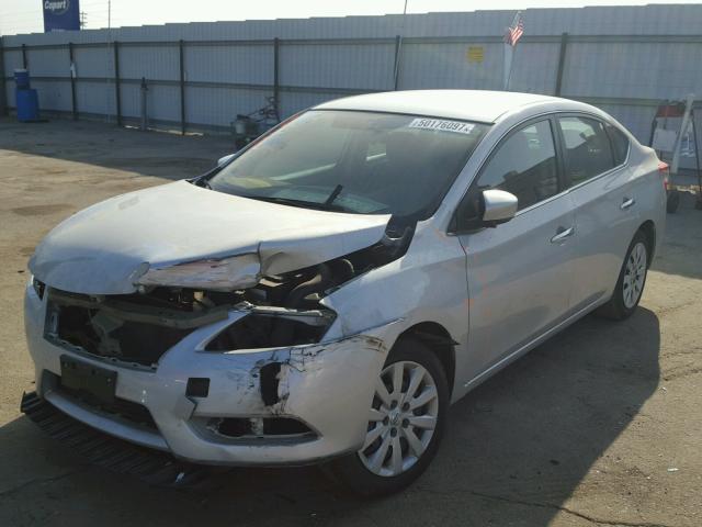 3N1AB7AP5EL630080 - 2014 NISSAN SENTRA S SILVER photo 2