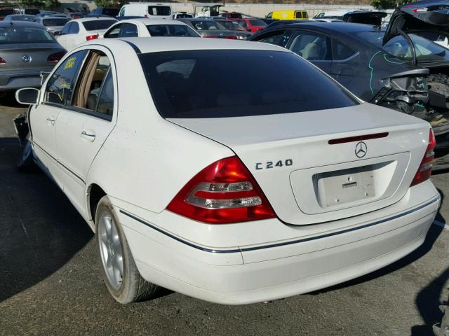 WDBRF61J93F418945 - 2003 MERCEDES-BENZ C 240 WHITE photo 3