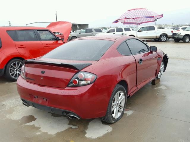 KMHHM66D97U258486 - 2007 HYUNDAI TIBURON GS RED photo 4