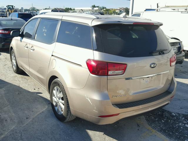 KNDMB5C15F6069043 - 2015 KIA SEDONA LX BEIGE photo 3