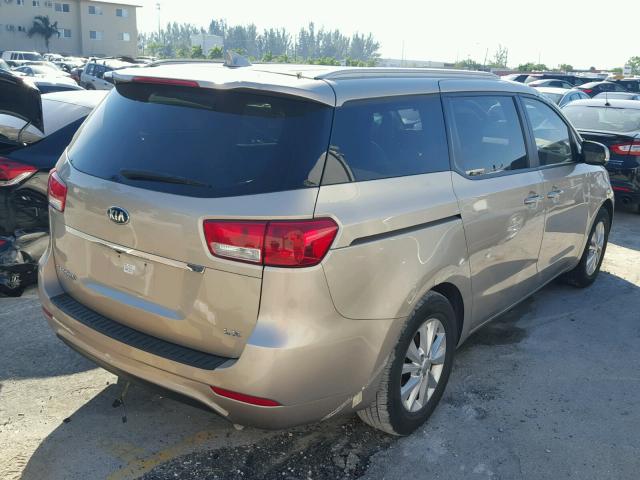 KNDMB5C15F6069043 - 2015 KIA SEDONA LX BEIGE photo 4