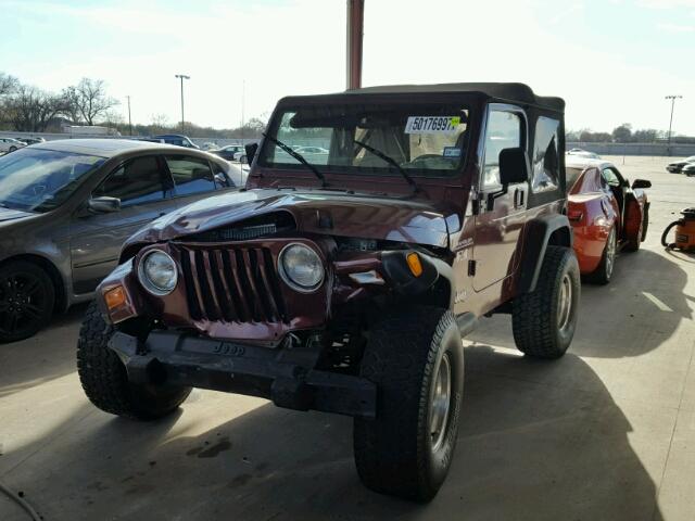 1J4FA39SX2P774323 - 2002 JEEP WRANGLER / MAROON photo 2