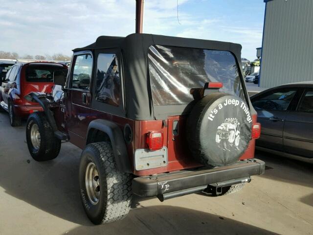 1J4FA39SX2P774323 - 2002 JEEP WRANGLER / MAROON photo 3