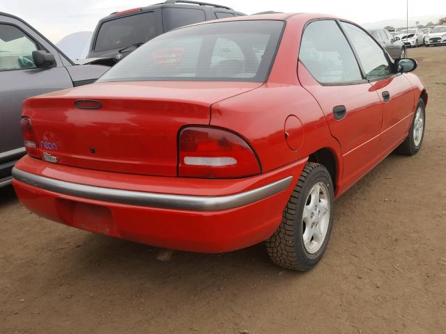 1P3ES27C2SD260181 - 1995 PLYMOUTH NEON RED photo 4
