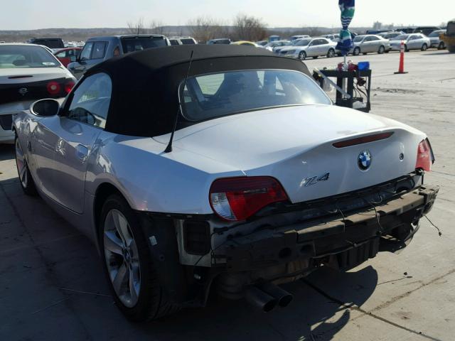 4USBU33577LW73375 - 2007 BMW Z4 3.0 SILVER photo 3