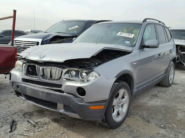 WBXPC93497WJ01637 - 2007 BMW X3 3.0SI SILVER photo 2