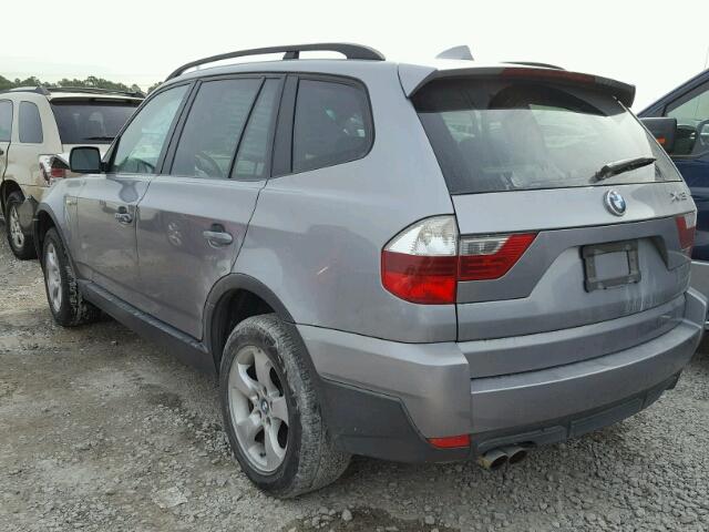 WBXPC93497WJ01637 - 2007 BMW X3 3.0SI SILVER photo 3