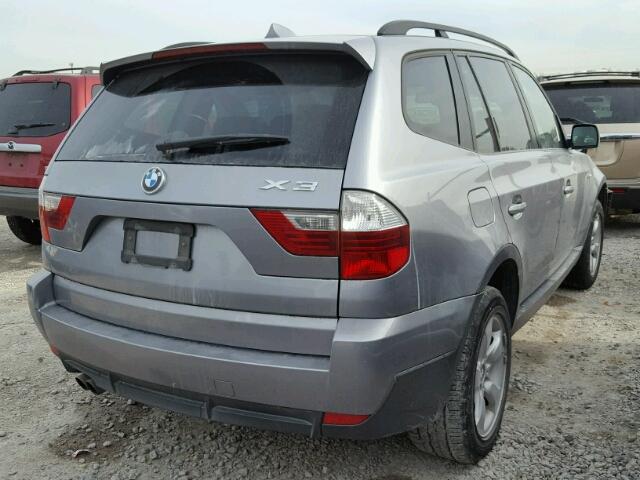 WBXPC93497WJ01637 - 2007 BMW X3 3.0SI SILVER photo 4