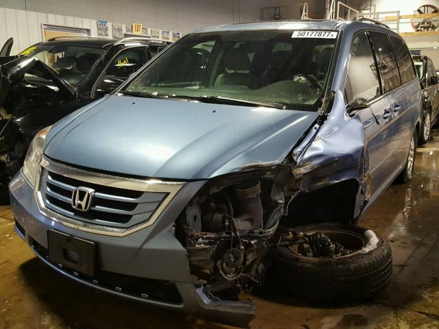 5FNRL38729B005149 - 2009 HONDA ODYSSEY EX BLUE photo 2