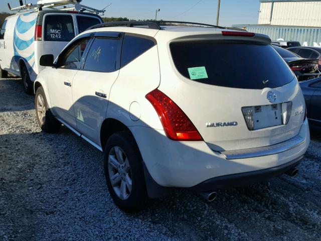 JN8AZ08W57W605730 - 2007 NISSAN MURANO SL WHITE photo 3