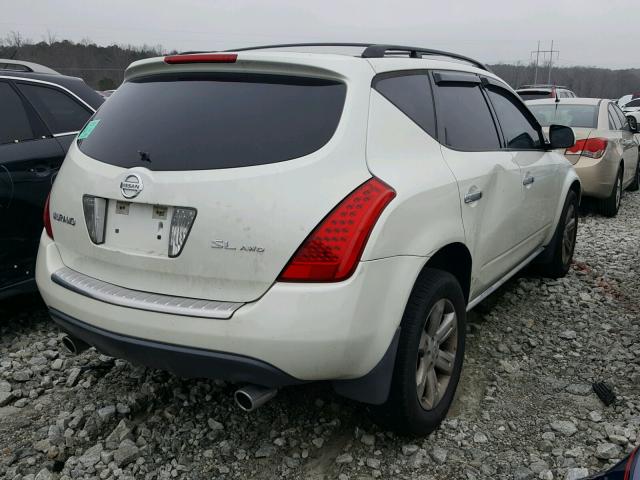 JN8AZ08W57W605730 - 2007 NISSAN MURANO SL WHITE photo 4