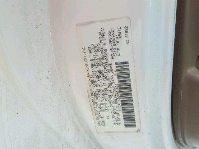 4T3ZF13C53U521622 - 2003 TOYOTA SIENNA LE WHITE photo 10