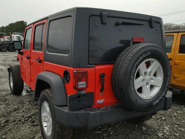 1C4BJWDG0FL506192 - 2015 JEEP WRANGLER U RED photo 3