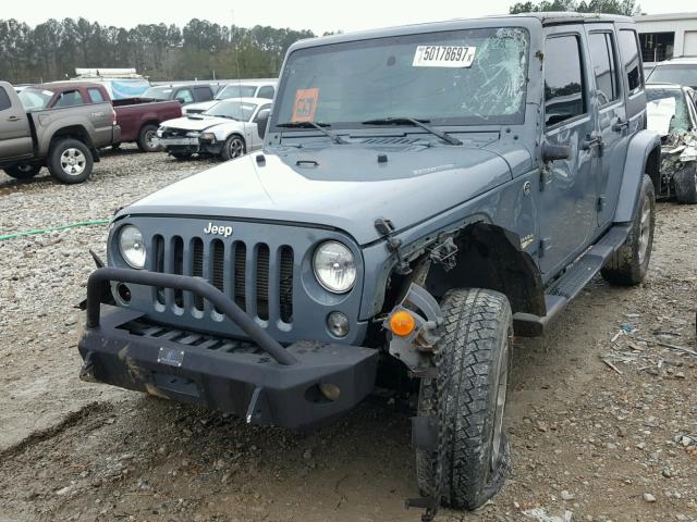 1C4BJWEG2FL546479 - 2015 JEEP WRANGLER U BLUE photo 2