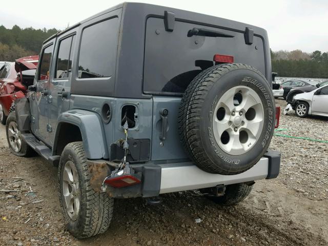 1C4BJWEG2FL546479 - 2015 JEEP WRANGLER U BLUE photo 3