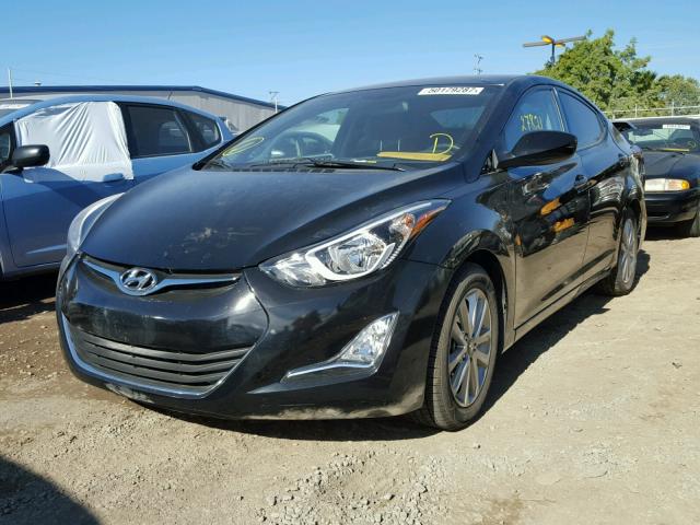 KMHDH4AEXEU093696 - 2014 HYUNDAI ELANTRA SE BLACK photo 2