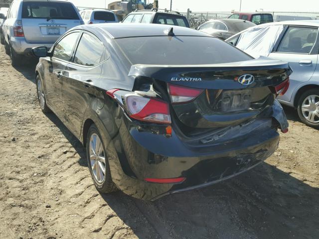 KMHDH4AEXEU093696 - 2014 HYUNDAI ELANTRA SE BLACK photo 3