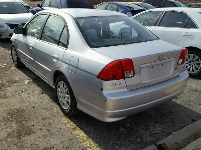 2HGES166X5H620599 - 2005 HONDA CIVIC LX SILVER photo 3