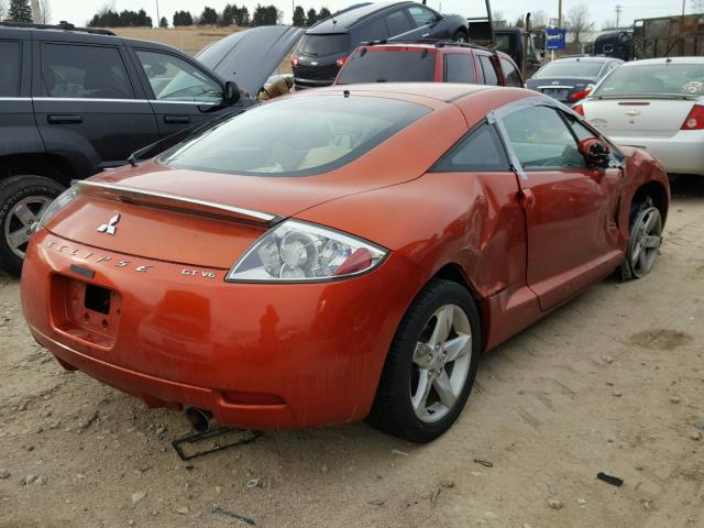 4A3AK34T86E010112 - 2006 MITSUBISHI ECLIPSE GT ORANGE photo 4