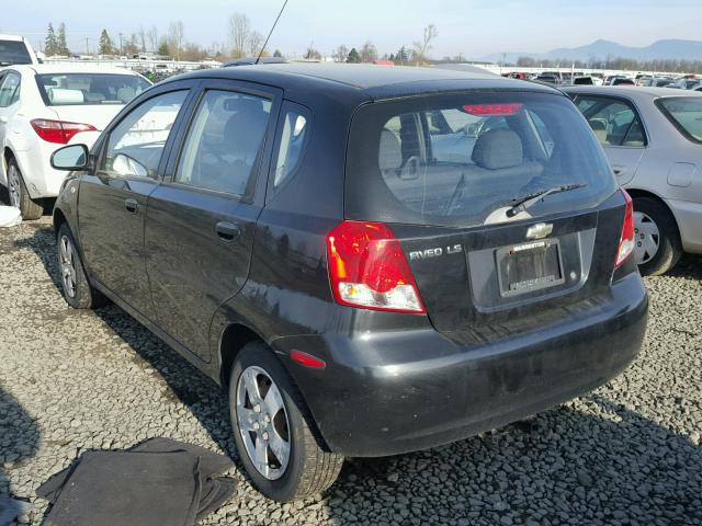 KL1TD66606B577650 - 2006 CHEVROLET AVEO BASE BLACK photo 3