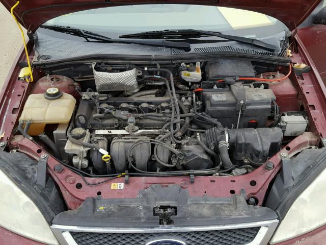 1FAFP34N47W123620 - 2007 FORD FOCUS ZX4 MAROON photo 7