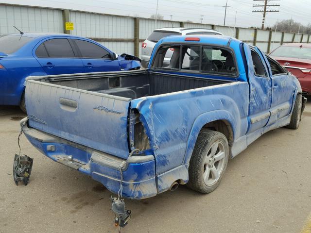 5TETU22N25Z109539 - 2005 TOYOTA TACOMA X-R BLUE photo 4