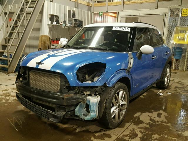 WMWZC5C55BWM10650 - 2011 MINI COOPER S C BLUE photo 2