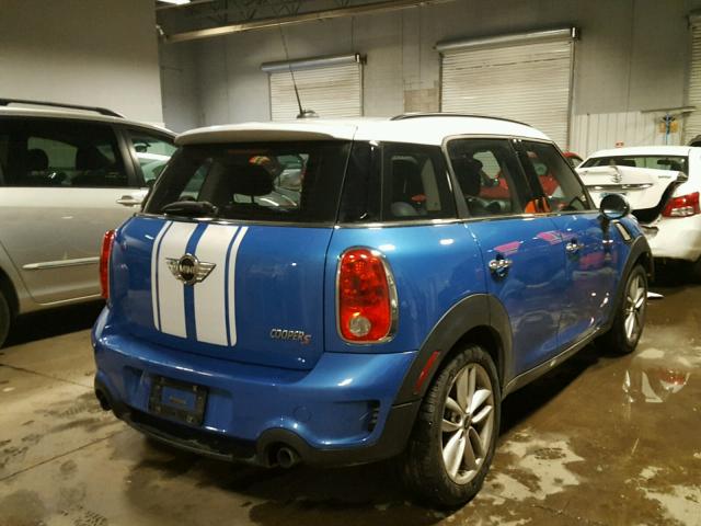 WMWZC5C55BWM10650 - 2011 MINI COOPER S C BLUE photo 4