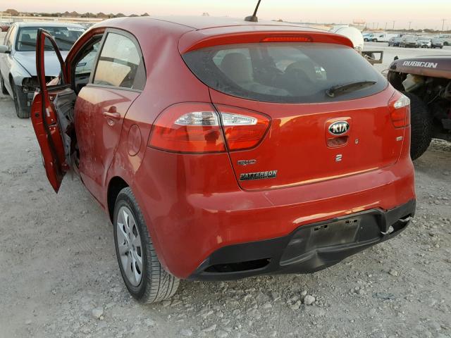 KNADM5A32D6206612 - 2013 KIA RIO LX RED photo 3