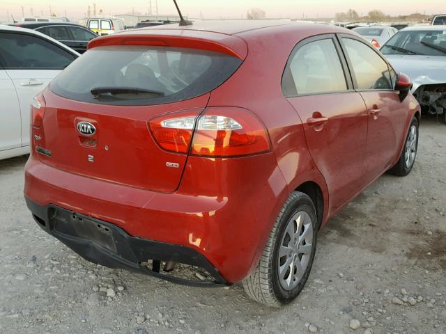 KNADM5A32D6206612 - 2013 KIA RIO LX RED photo 4