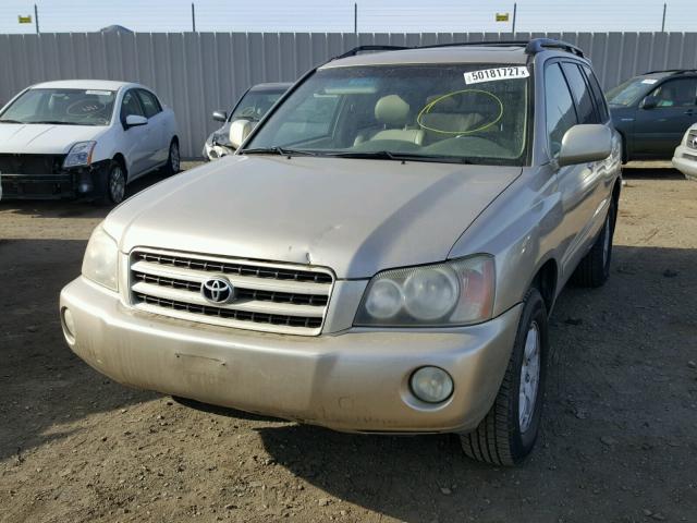 JTEHF21A410013299 - 2001 TOYOTA HIGHLANDER BEIGE photo 2