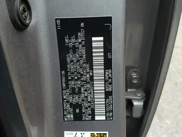 JTLKT324864052113 - 2006 TOYOTA SCION XB ვერცხლისფერი ფოტო 10