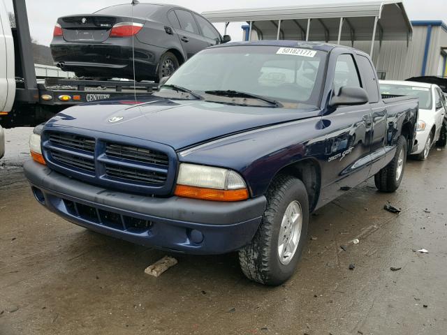 1B7GL22X51S287577 - 2001 DODGE DAKOTA BLUE photo 2